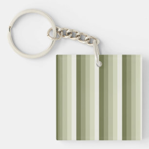 Olive green shadow stripes keychain