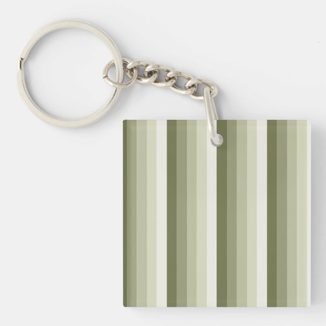 Olive green shadow stripes keychain (Front)