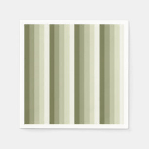 Olive green shadow stripes napkins