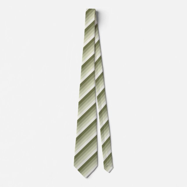 Olive green shadow stripes neck tie (Front)