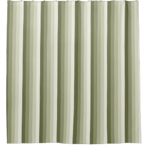 Olive green shadow stripes shower curtain