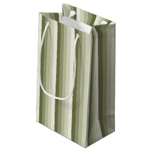 Olive green shadow stripes small gift bag