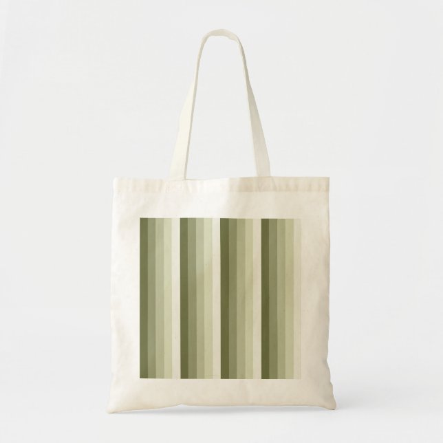 Olive green shadow stripes tote bag (Front)