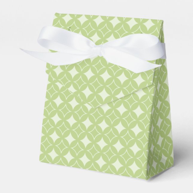 Olive green shippo pattern favor boxes (Front Side)