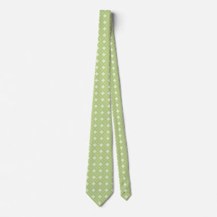 Olive green shippo pattern neck tie