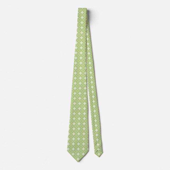 Olive green shippo pattern neck tie (Front)