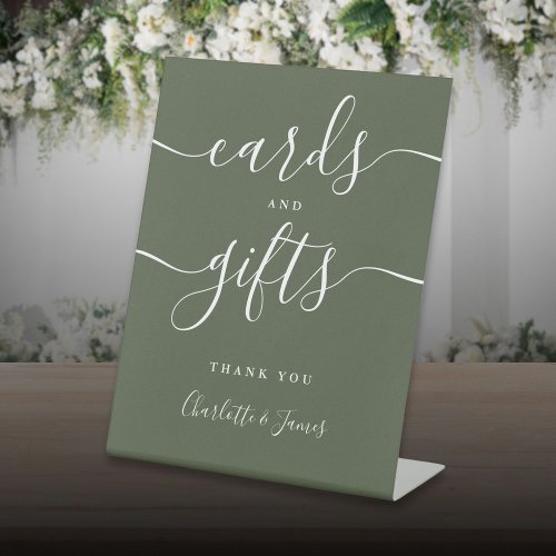  Olive Green Signature Script Cards And Gifts Pedestal Sign