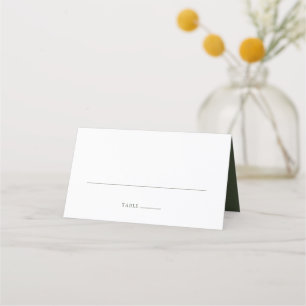 Olive Green Signature Script Wedding Place Card