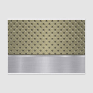 OLIVE GREEN & SILVER METAL LOOK PATTERN TISSUE PAPER