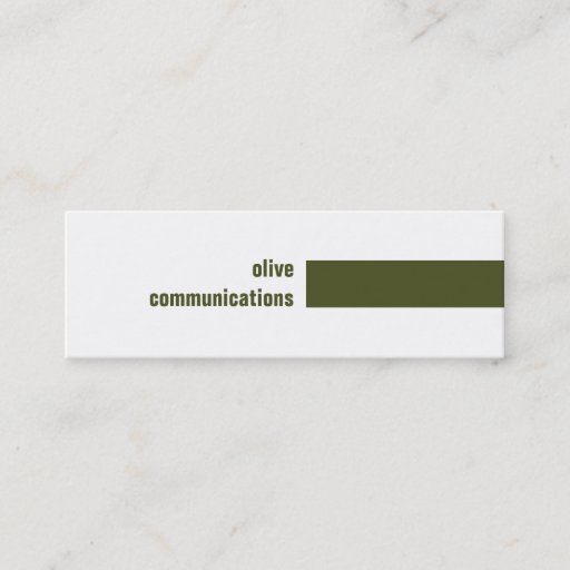 Customizable Olive Green Simple Business Card