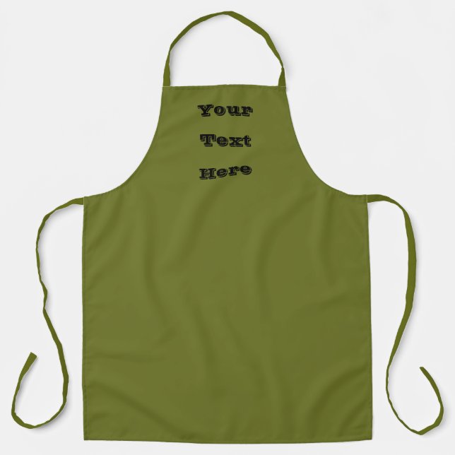Olive Green Solid Color Apron (Front)