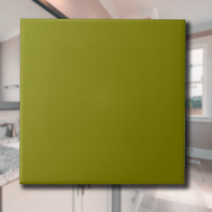 Olive Green Solid Color Classic Elegant Ceramic Tile