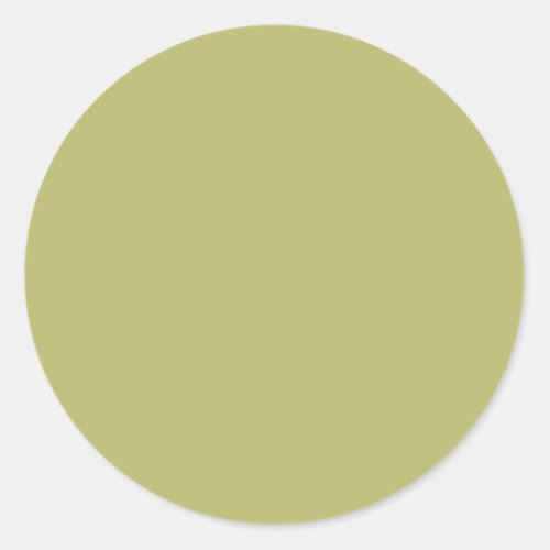 Olive Green Solid Color Classic Round Sticker