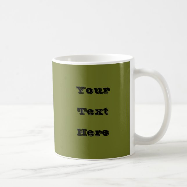 Olive Green Solid Color Coffee Mug (Right)