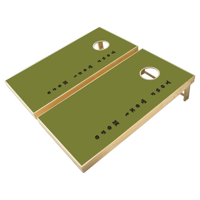 Olive Green Solid Color Cornhole Set (Angled)