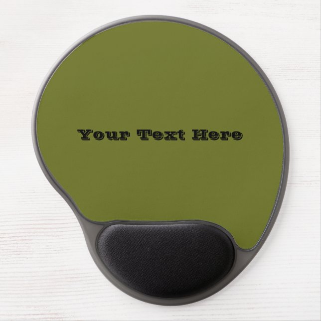 Olive Green Solid Color Gel Mouse Pad (Front)