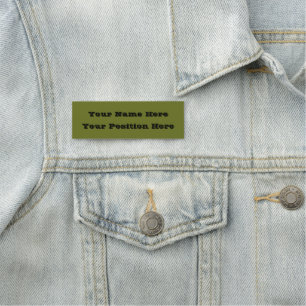 Olive Green Solid Color Name Tag