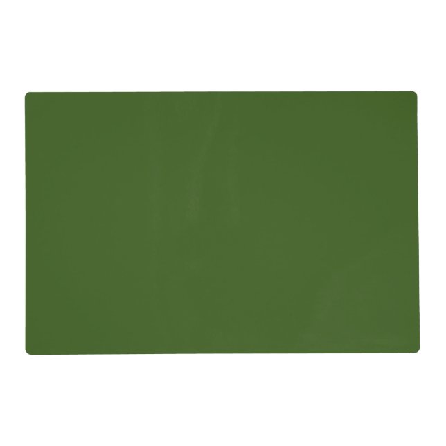 Olive Green, solid color, Placemat (Front)