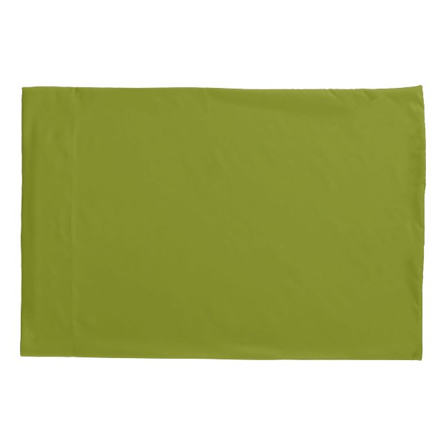 Olive Green solid plain Pillow Case (Back)