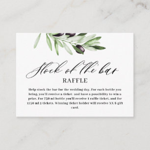 Olive Green Stock the bar Bridal Shower Enclosure Card