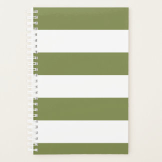 Olive Green Stripe Planner