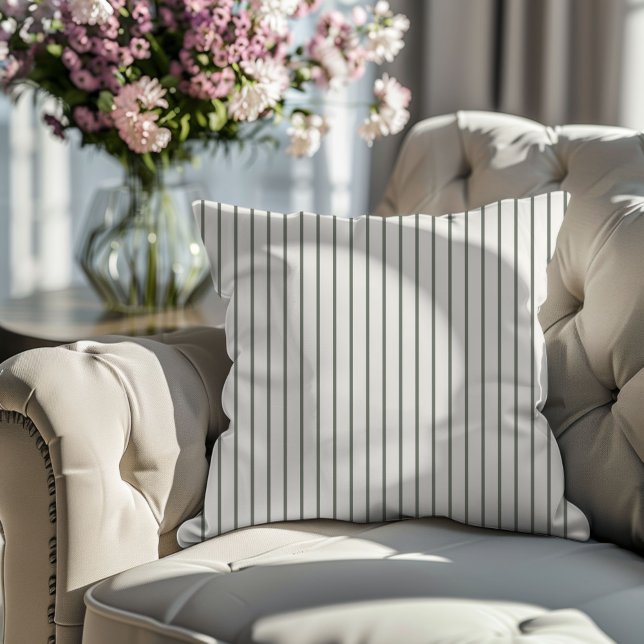 Olive Green Stripe Throw Pillow (Creator Uploaded)