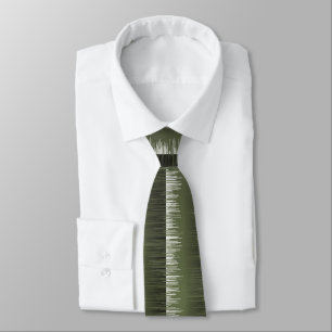 Olive green striped pattern modern wet paint neck tie