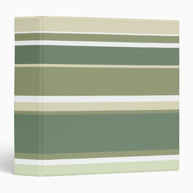 Olive green stripes 3 ring binder (Front/Spine)
