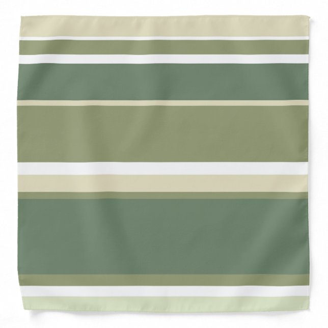 Olive green stripes bandana (Front)