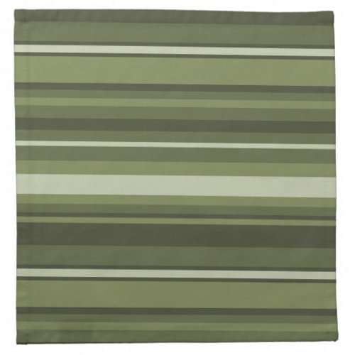Olive green stripes cloth napkin