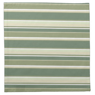 Olive green stripes cloth napkin