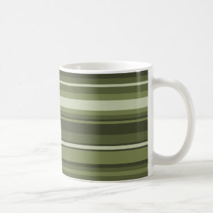 Olive green stripes coffee mug