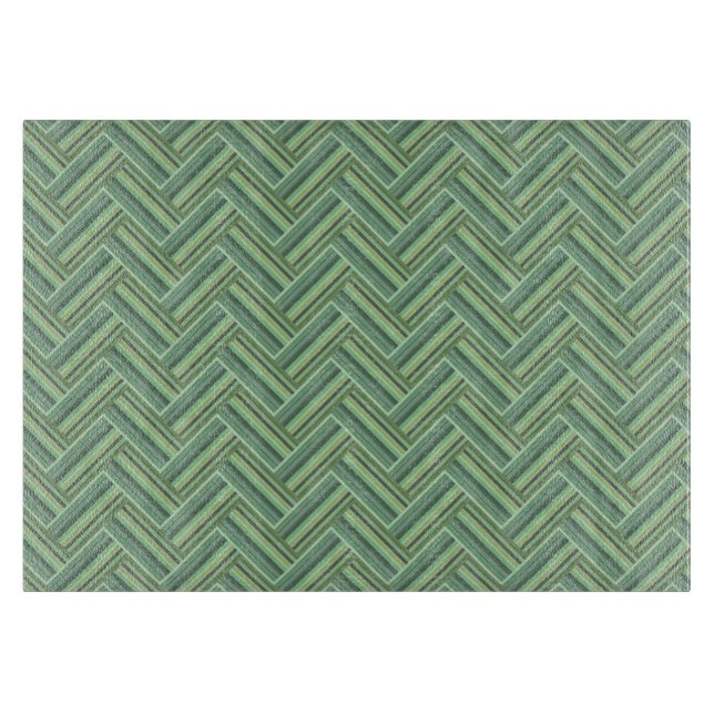 Olive green stripes double weave cutting board (Front)