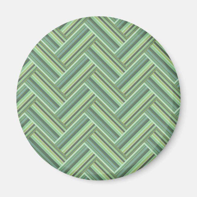 Olive green stripes double weave magnet (Front)