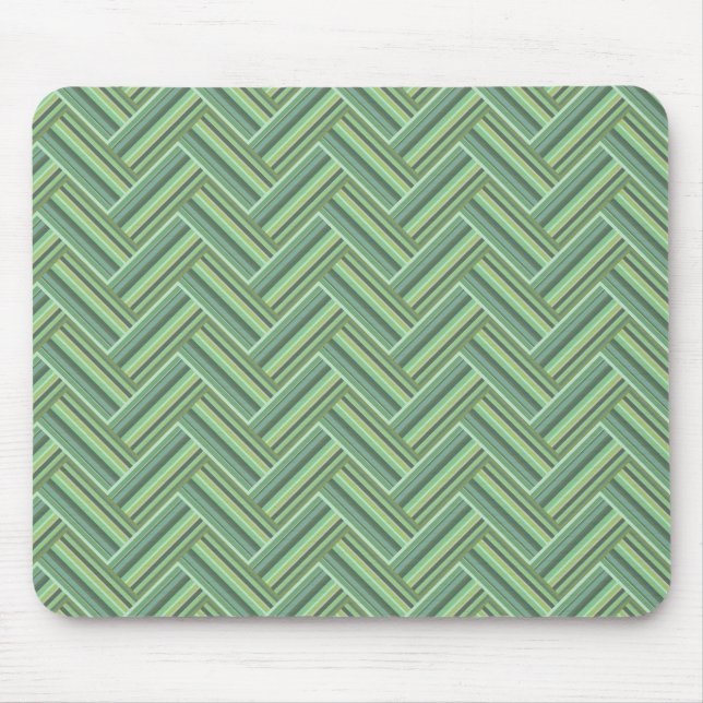 Olive green stripes double weave mouse pad (Front)