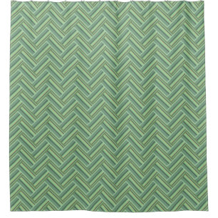 Olive green stripes double weave shower curtain