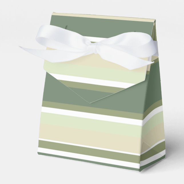 Olive green stripes favor boxes (Front Side)