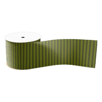 Olive green stripes grosgrain ribbon
