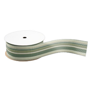 Olive green stripes grosgrain ribbon