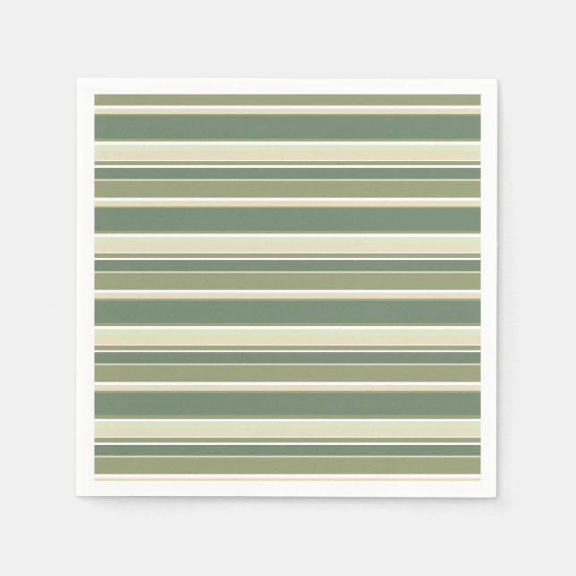 Olive green stripes napkins (Front)