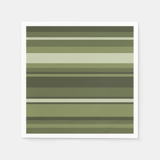 Olive green stripes napkins (Front)
