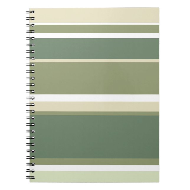 Olive green stripes notebook (Front)
