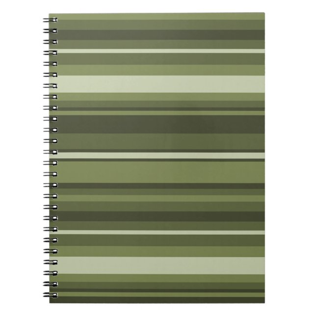 Olive green stripes notebook (Front)
