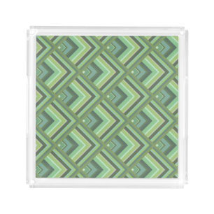Olive green stripes scale pattern acrylic tray