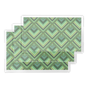 Olive green stripes scale pattern acrylic tray