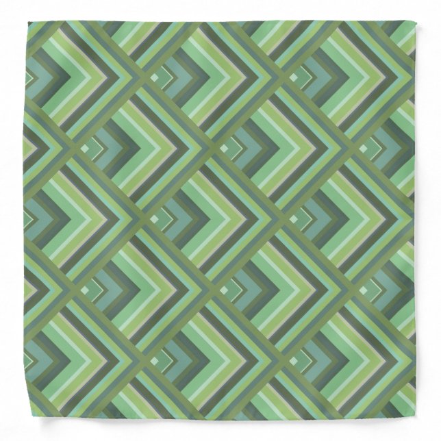Olive green stripes scale pattern bandana (Front)
