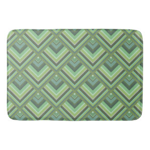 Olive green stripes scale pattern bathroom mat