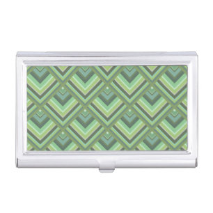 Olive green stripes scale pattern business card case