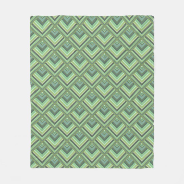 Olive green stripes scale pattern fleece blanket (Front)