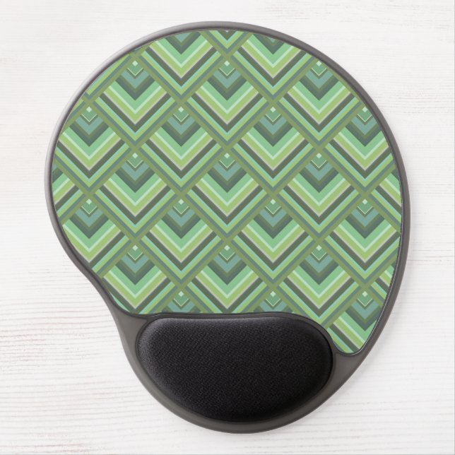 Olive green stripes scale pattern gel mouse pad (Front)